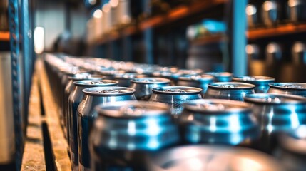 Shelf with Tins in Store Aisle