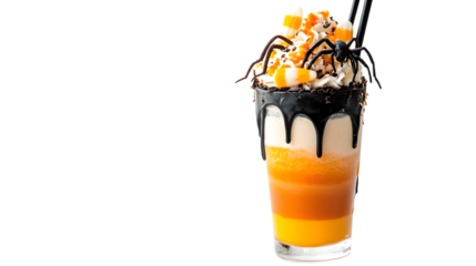 Halloween spider on themed milkshake