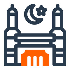 Masjid Al-Haram with Crescent Moon