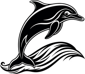 Dolphin Jumping In Soft Waves