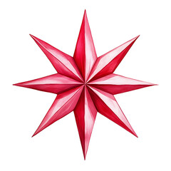 Vibrant Red and White Star Design with Intricate Triangular Patterns and Depth