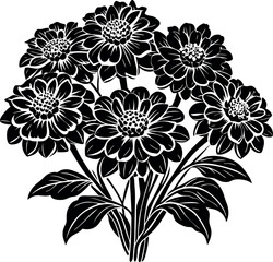 Retro Zinnia Floral Bunch