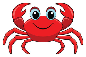 Fototapeta premium vector illustration of a red cartoon crab.