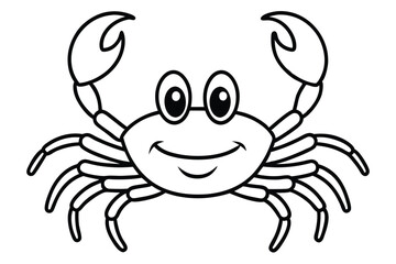  vector illustration of a red cartoon crab.