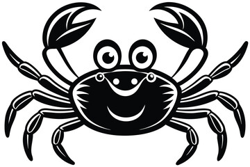  vector illustration of a red cartoon crab.