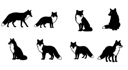 Obraz premium Fox silhouette Fox clipart Fox modern illustration Fox svg Fox silhouettes Fox outline Fox graphic Contemporary fox illustration Fox modern graphic Fox silhouettes Fox shape Fox icon