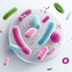 Pathogenic bacteria and virus icons for medical, dermatology, and healthcare projects