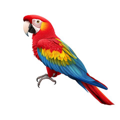 Fototapeta premium Colorful Parrot with Vibrant Feathers Perched Confidently on Branch
