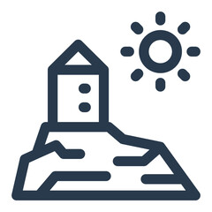 Arafat Mount Icon with Sunrise Illustration