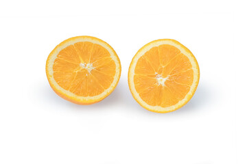 Halved orange on a transparent background. PNG file.