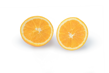 Halved orange on a transparent background. PNG file.
