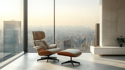 Obraz premium Modern urban lounge chair with ottoman