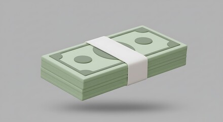 Fototapeta premium Stack of Cash: A 3D Render of Money