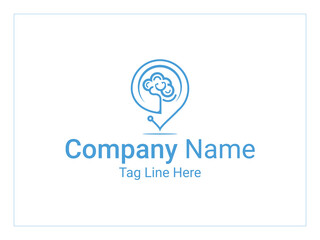 Brain Point Logo Design, Health care logo design, medical center and clinic logo design vector template