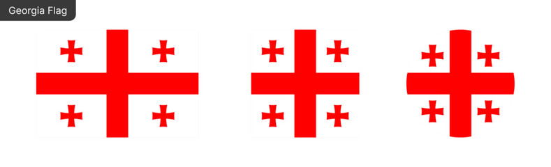 Obraz premium Georgia flag PNG vector. Georgia Square and round icon isolated on transparent PNG background. Georgia flag icon