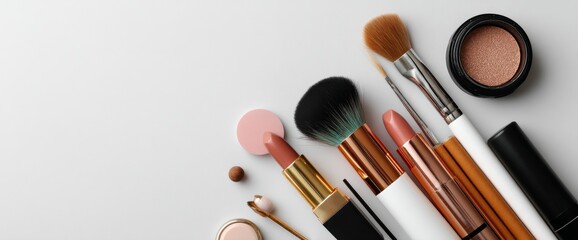 Makeup product set that includes natural bristled brushes