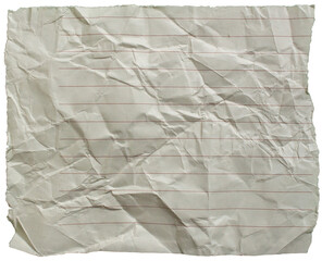 Ripped crumpled lined paper torn edges with transparent background png wrinkled paper tear