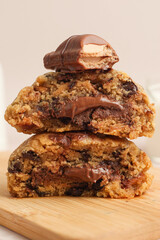 Chocolate soft cookies stack. perfect for recipe, article, or any commercial purposes.