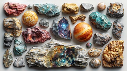 Space scene with rocky planets high resolution picture