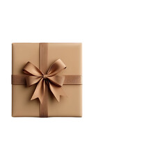 Elegant Brown Gift Box with a Simple Satin Ribbon for Special Occasions