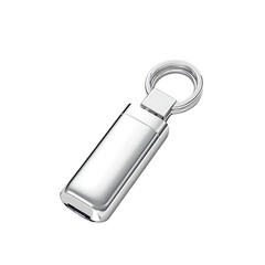Sleek Silver Keychain USB Drive for Convenient Data Storage and Transport