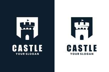 Castle Building Logo Design Template