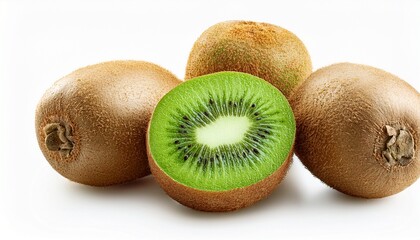 fresh kiwi isolated on white background with clipping path