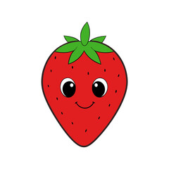Obraz premium Cute strawberry cartoon vector