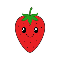 Obraz premium Cute strawberry cartoon vector