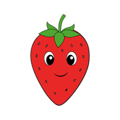 Obraz premium Cute strawberry cartoon vector