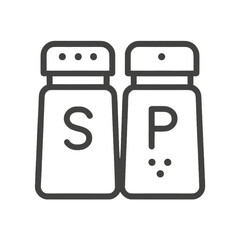 Salt and Pepper Shakers Icon Illustration for BBQ Cooking  