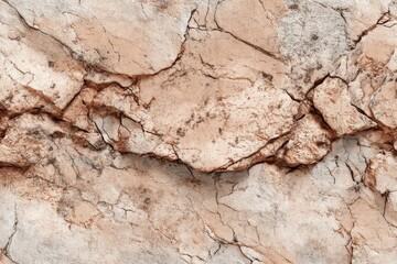 Fototapeta premium Close-up of a weathered stone surface with intricate cracks and textures, providing a detailed view of natural rock formations and geological patterns.