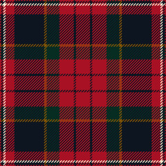 MacPherson tartan plaid. Scottish pattern fabric swatch close-up. 