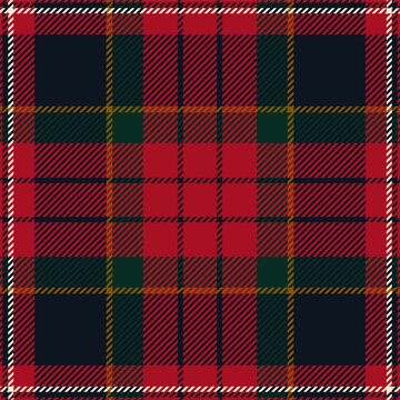 MacPherson tartan plaid. Scottish pattern fabric swatch close-up. 