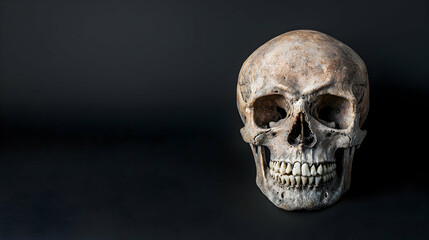 Fototapeta premium Detailed Skull Against Dark Background