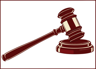 wooden gavel judicial hammer law symbol 3d render 