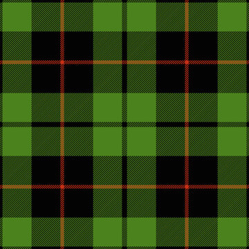 Green and red tartan plaid. Scottish pattern fabric swatch close-up. 