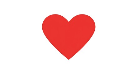 Obraz premium Vibrant crimson heart symbol on a clean white backdrop, embodying love and emotion