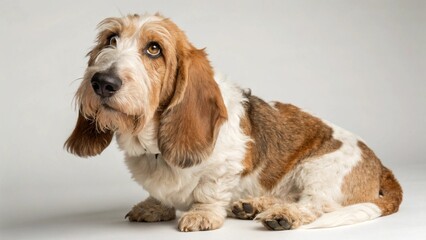 Bassetoodle on studio background
