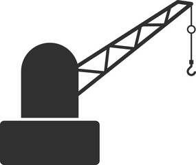 Silhouette of a crane, representing lifting and construction equipment used in industrial settings.