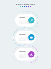 Vertical progress bar featuring 3 arrow-shaped elements, symbolizing the three stages of business strategy and progression. Clean timeline infographic design template. Vector for mobile presentation.
