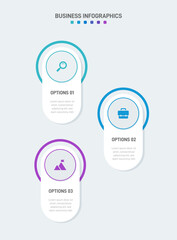 Vertical progress bar featuring 3 arrow-shaped elements, symbolizing the three stages of business strategy and progression. Clean timeline infographic design template. Vector for mobile presentation.