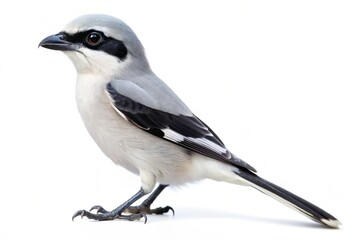 Obraz premium northern shrike isolated on white background
