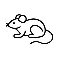 Fototapeta premium Rat Icon Outline – Mouse Animal Vector Line Art