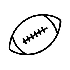 American Football Ball Outline Vector – Rugby Sports Icon Line Art