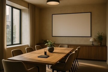 Elegant modern conference room decor.