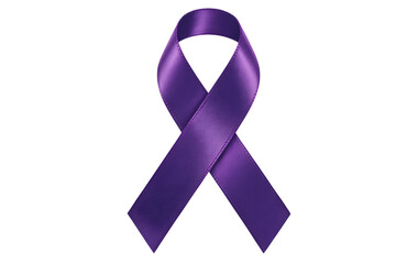 Purple Awareness Ribbon Isolated on Black Background