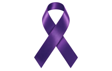 Purple Awareness Ribbon Isolated on Black Background