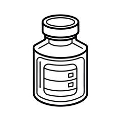 Medicine Bottle Line Art Outline