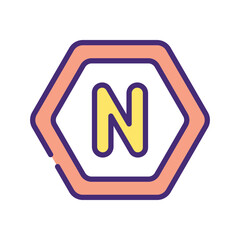 Letter N Icon vector stock illustration